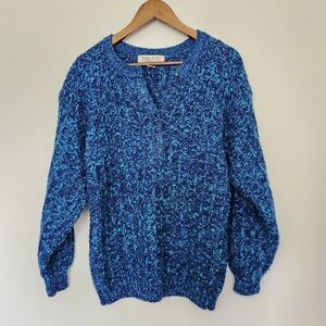 Vintage Karen Scott Blue Knit Sweater Size M